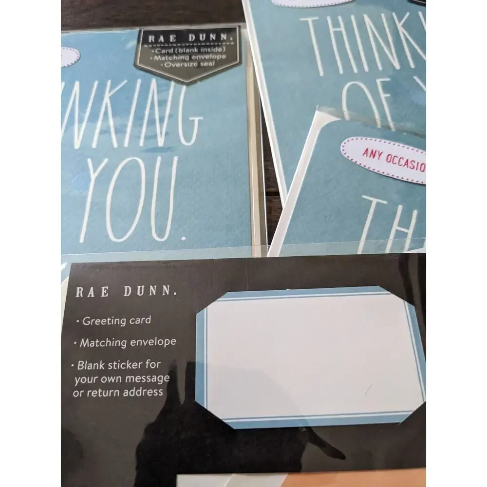 Set Lot 4 Rae Dunn THINKING OF YOU Greeting Card Thinking Of You Any Occasion